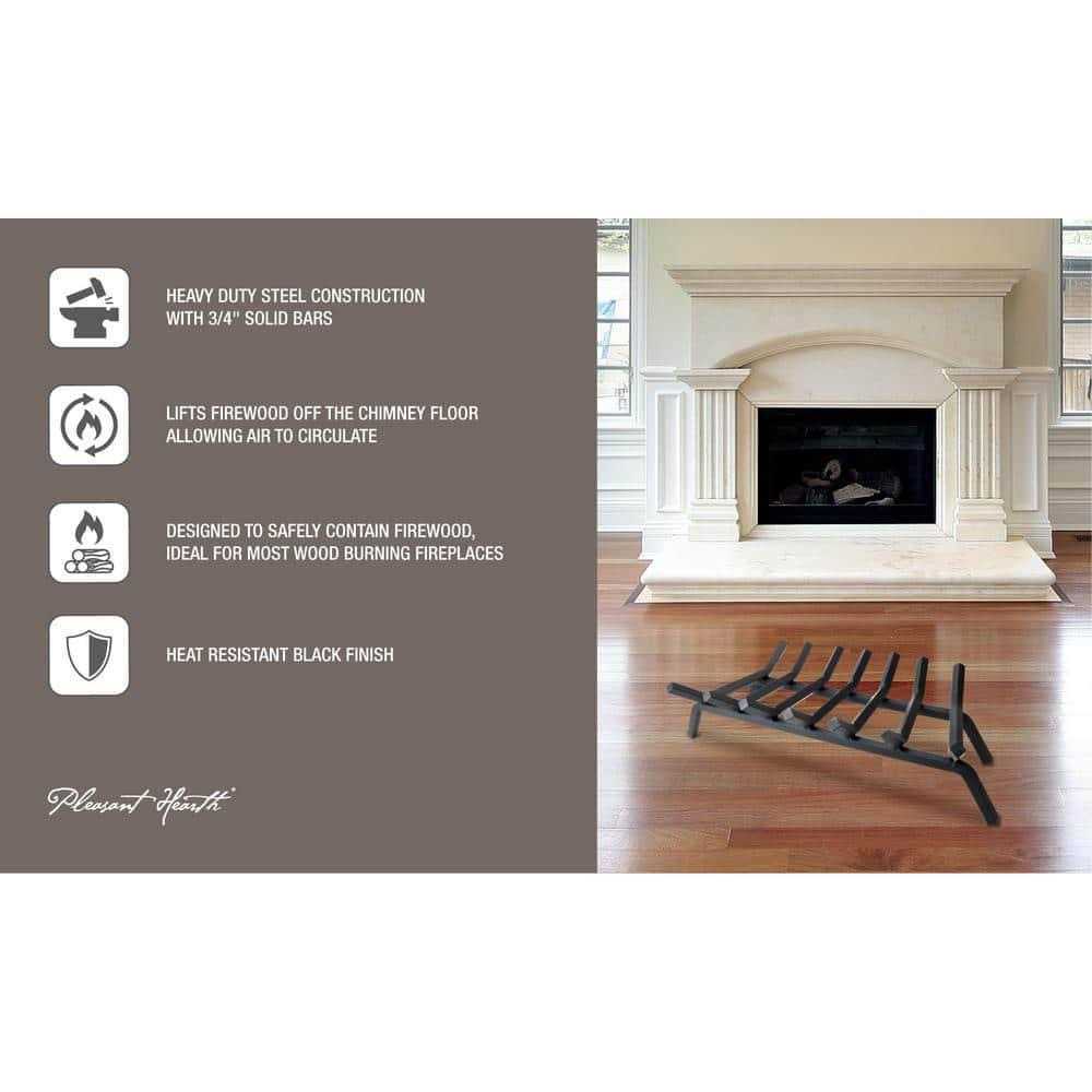 Pleasant Hearth 3/4 in. Steel Fireplace Grate BG7-215M - Image 3