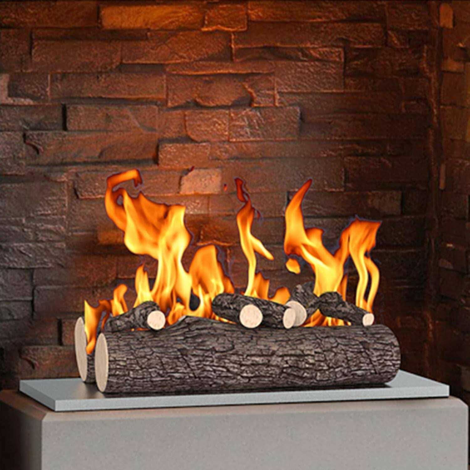 Regal Flame 5 Piece 16 Ceramic Wood Gas Fireplace Logs Logs for All Types of Indoor - Image 3