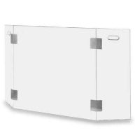 Barton 3-Panel Fireplace Screen Decorative Tempered Glass Guard Fence w/Side Handle