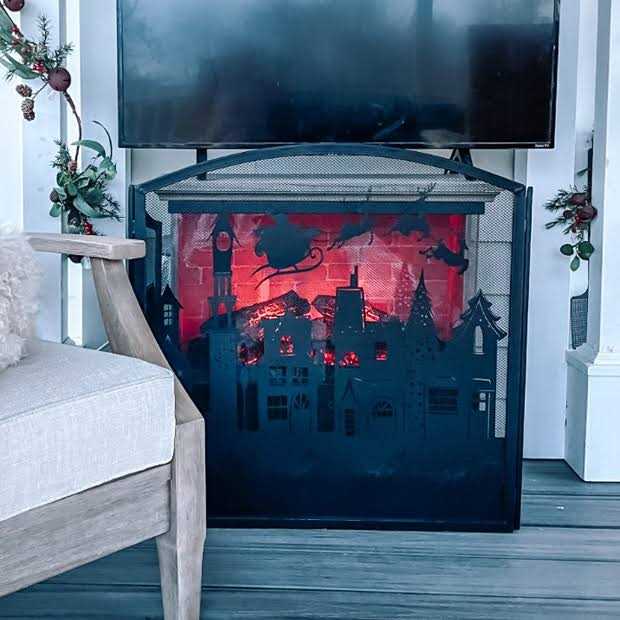 Raz Imports 2021 48-inch And to All A Good Night Fireplace Screen - Image 2
