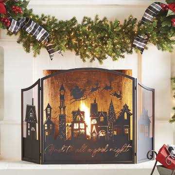 Raz Imports 2021 48-inch And to All A Good Night Fireplace Screen - Image 5