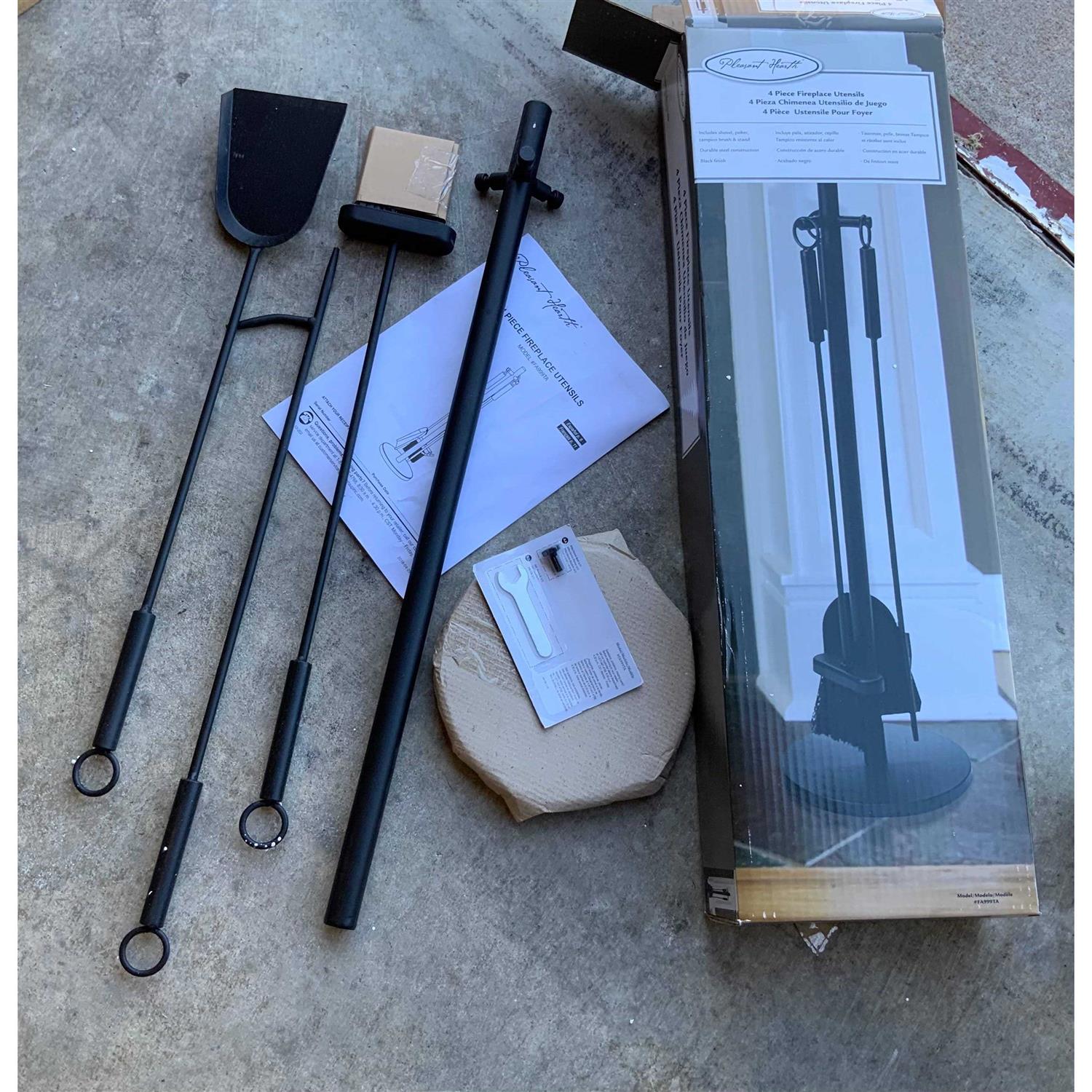 Pleasant Hearth 4-Piece Fireplace Tool Set FA999TA - Image 4