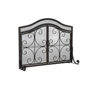 Plow & Hearth Large Crest Fireplace Screen With Doors