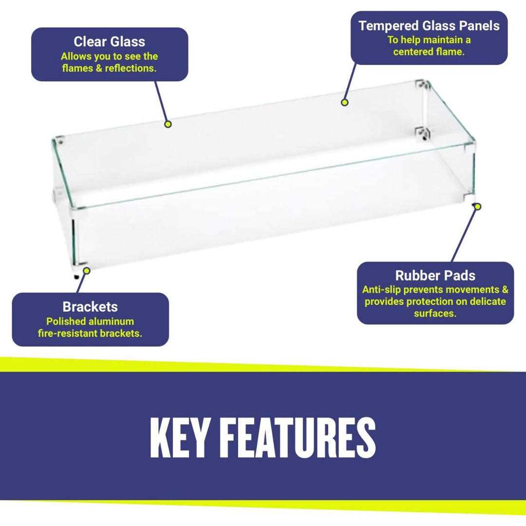 American Fireglass 30 x 6 Tempered Glass Flame Guard for Linear Drop-In Fire Pit Pan FG-LCB-30 - Image 5