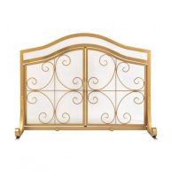 Plow & Hearth Small Crest Fireplace Screen with Doors