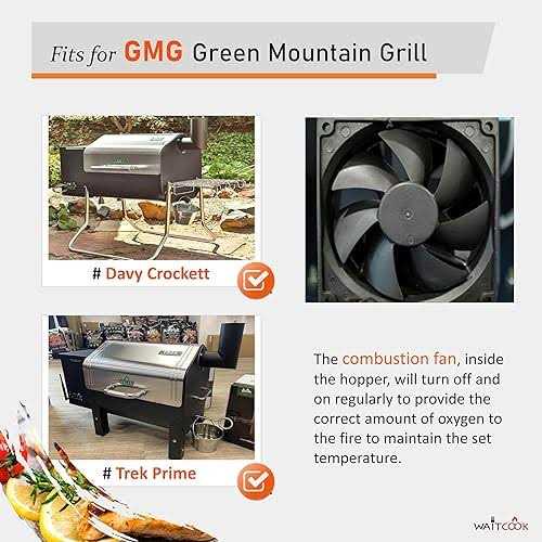 12V Combustion Fan Replacement Parts GMG P-1011 for Green Mountain Davy Crockett and Trek Wood Pellet Grill - Image 4