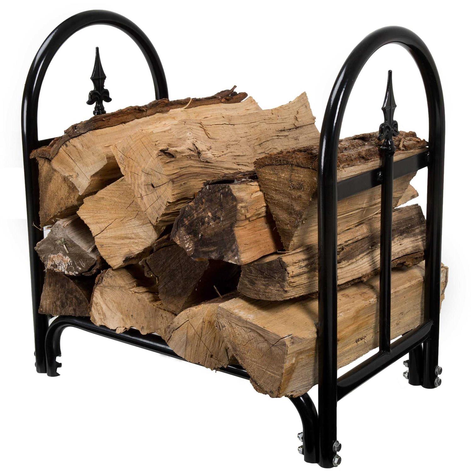 Pure Garden Fireplace Log Rack with Finial Design - Image 5
