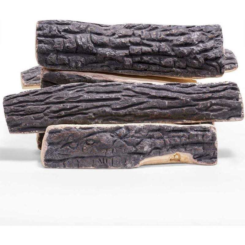 Barton 10Pc ceramic Logs Set Indoor Outdoor gas Vented Fireplace Realistic Fire Log - Image 5
