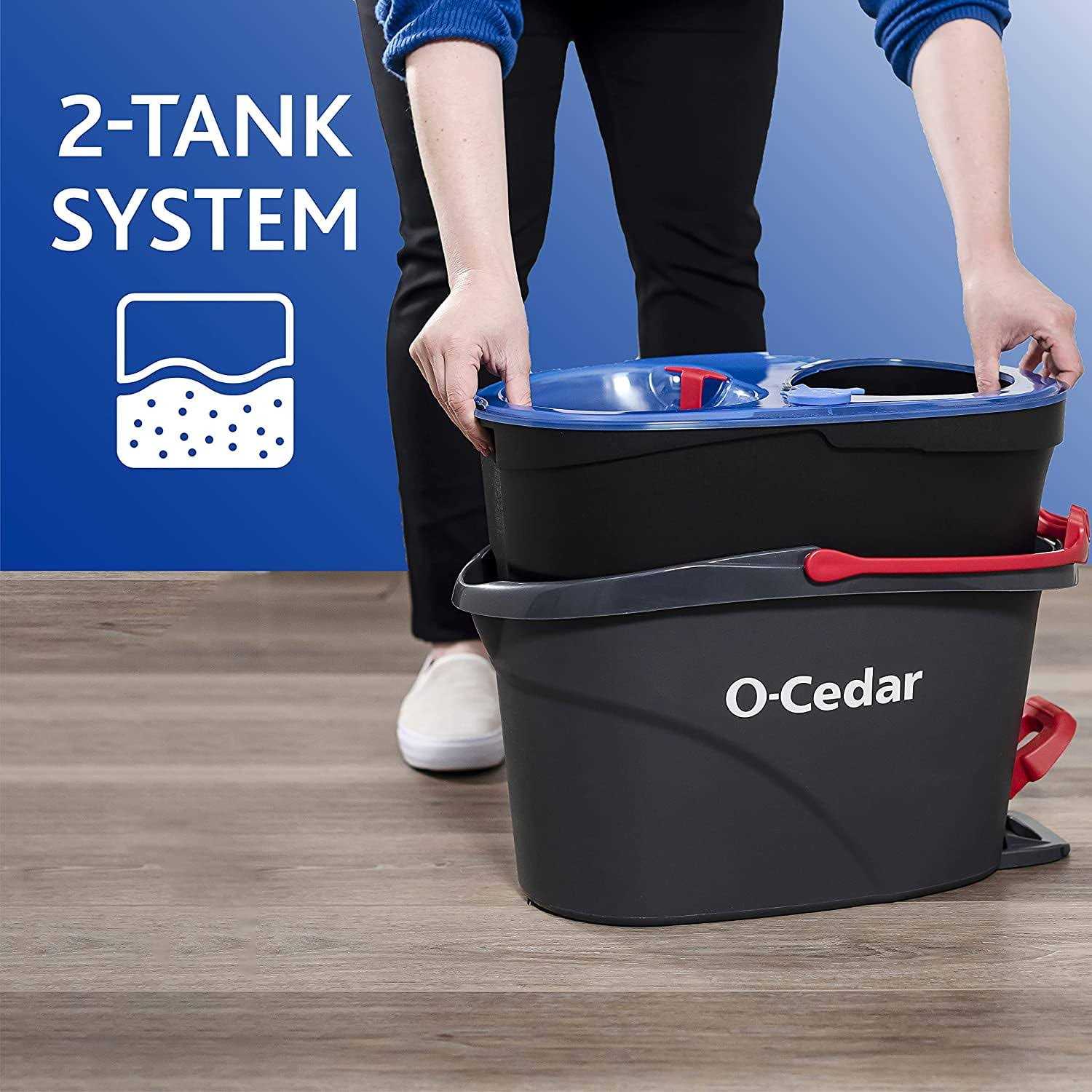 O-Cedar EasyWring RinseClean Microfiber Spin Mop & Bucket Floor Cleaning System - Image 4
