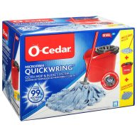 O-Cedar Microfiber Cloth Mop & QuickWring Bucket System with 1 Extra Refill