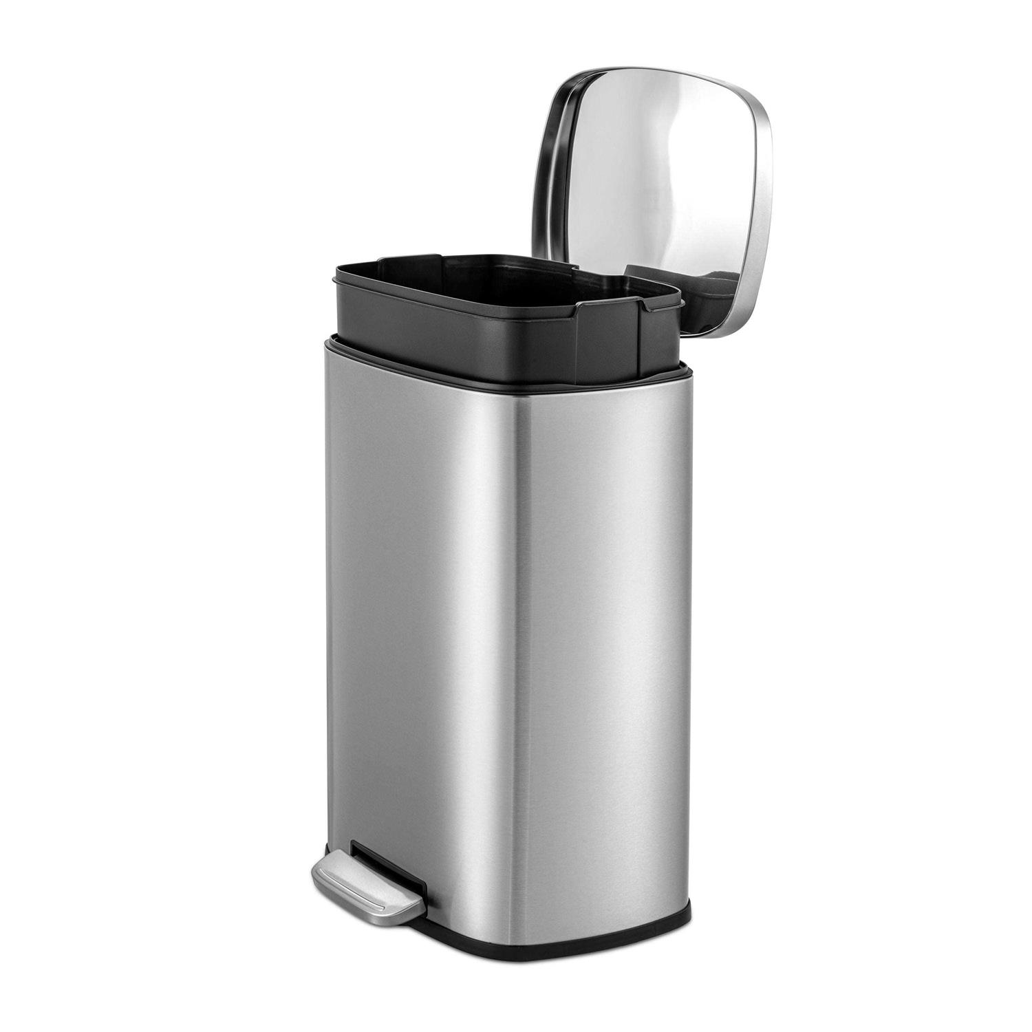 Qualiazero 13.2 Gal Stainless Steel Step On Kitchen Trash Can - Image 5