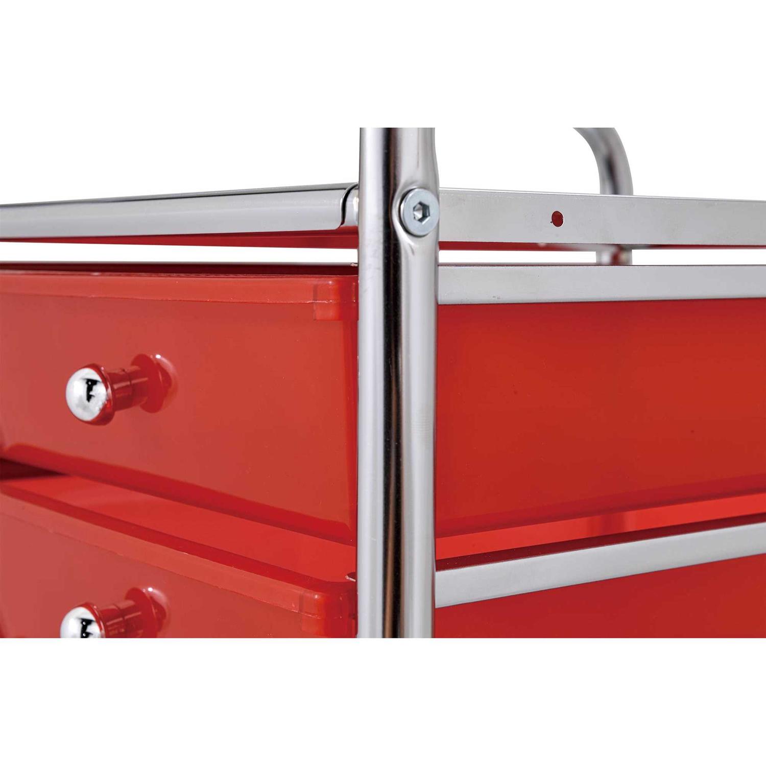 10 Rainbow Color Plastic Drawer Metal Craft Storage Rolling Cart W/ 2 Locking And 2 Regular Wheels - Image 2