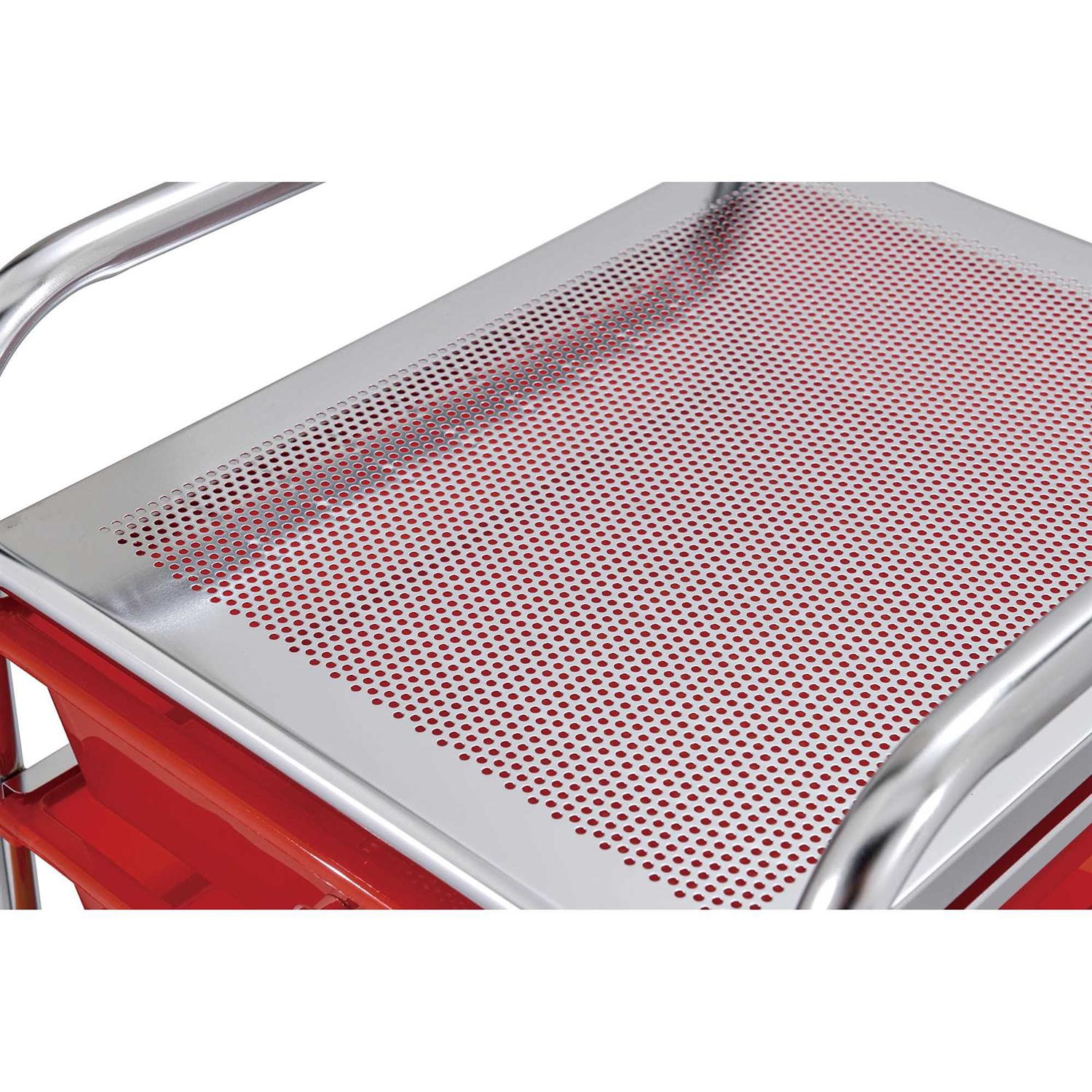 10 Rainbow Color Plastic Drawer Metal Craft Storage Rolling Cart W/ 2 Locking And 2 Regular Wheels - Image 4