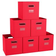 Ornavo Home Foldable Storage Cube Bin with Dual Handles & Window Pockets