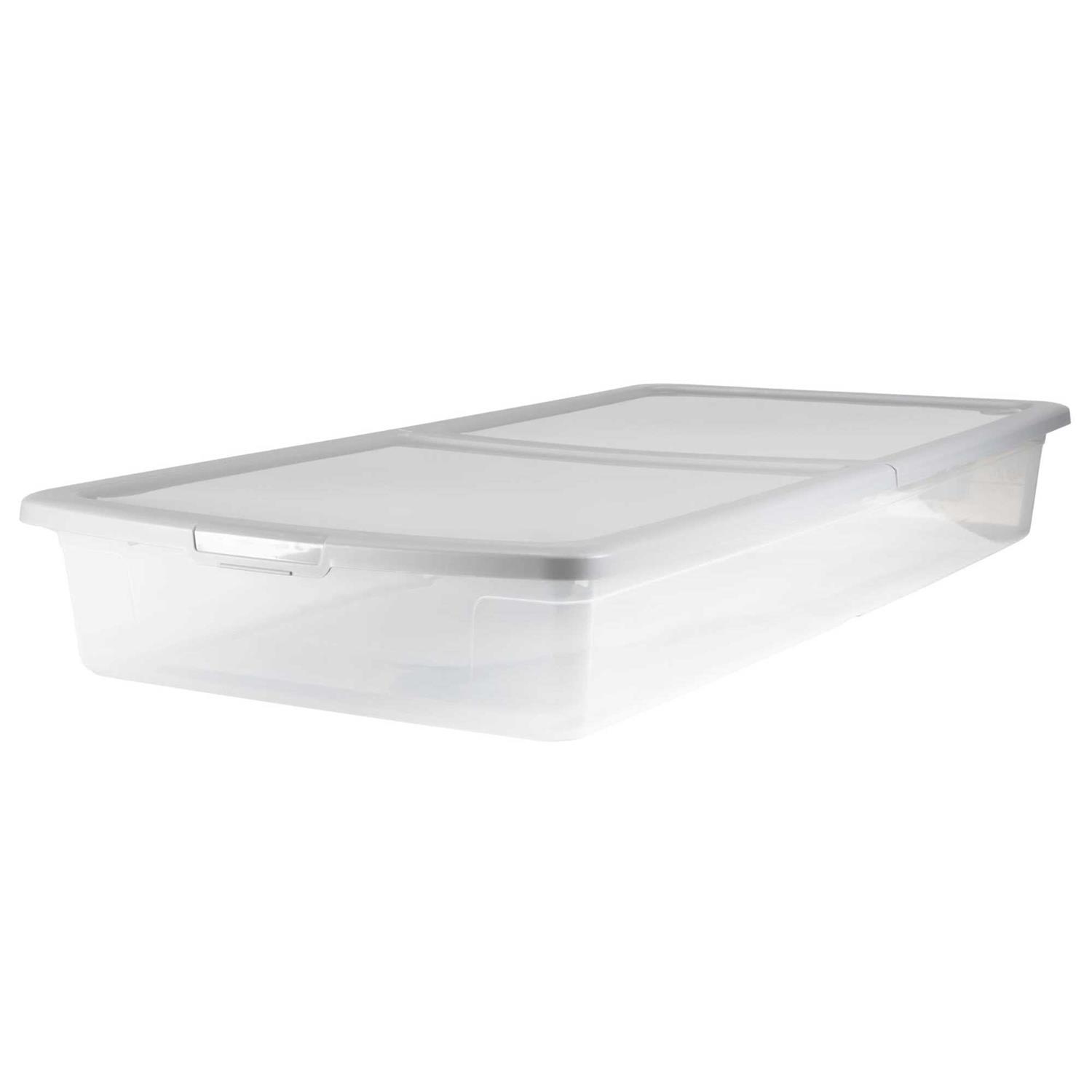 Project Source 17.5-Gallon 70-Quart Clear Underbed Tote with Standard Snap Lid 7234-010-522