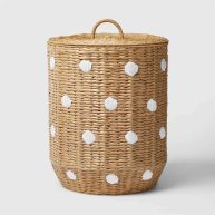 Pillowfort Woven Paper Dot Floor Kids’ Hamper Natural