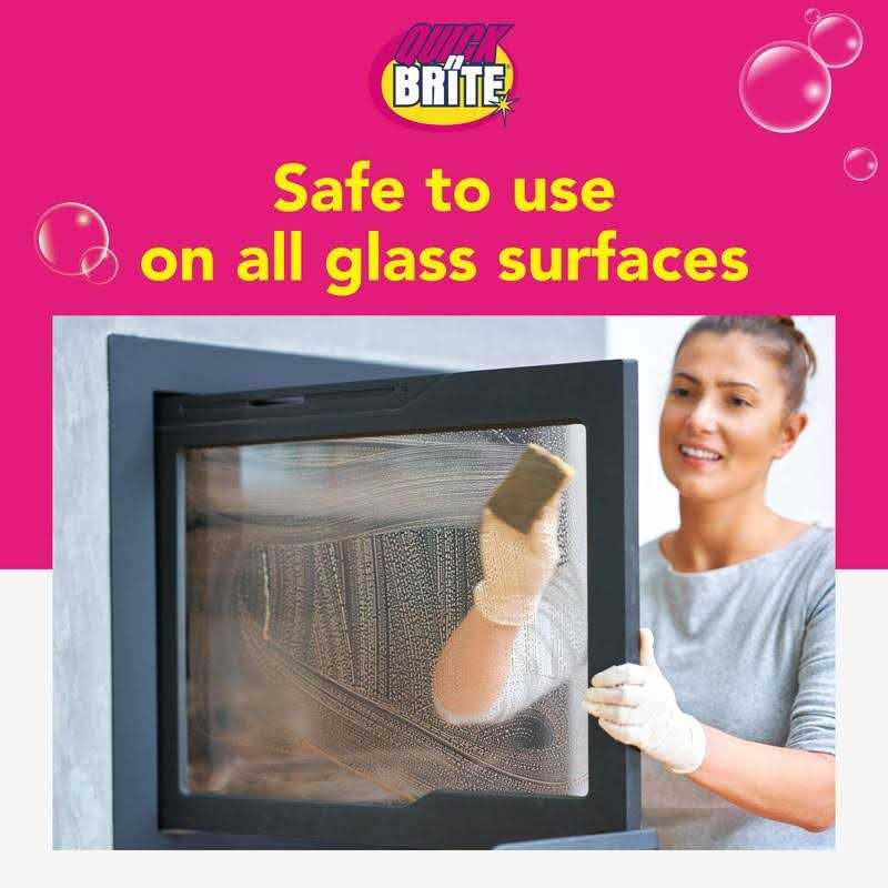 Quick N Brite Fireplace Glass Cleaner with Cloth, Sponge, and Spray - Image 5