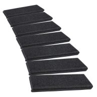 Pure ERA Non Slip Self Adhesive Bullnose Carpet Stair Treads Set Indoor Stair Rugs Covers Mats Skid Resistant Tape Free Soft