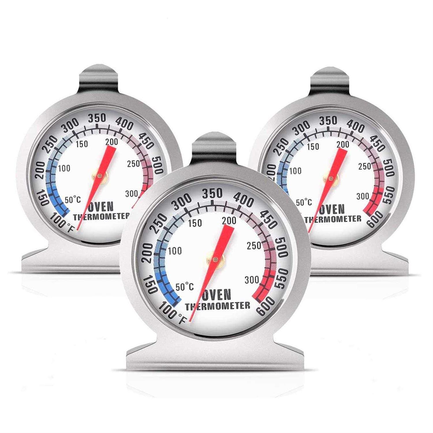 Oven Thermometer 50-300°C/100-600°F Oven Grill Fry Chef Smoker Analog Thermometer Instant Read Stainless Steel Kitchen Cooking Thermometer