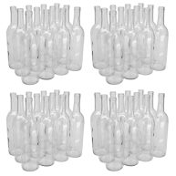 North Mountain Supply 750ml Glass Bordeaux Wine Bottle Flat-Bottomed Cork Finish