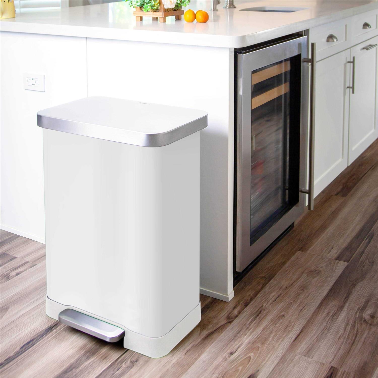 Qualiazero 20 Gallon Trash Can Stainless Steel Step On Kitchen Trash Can - Image 4