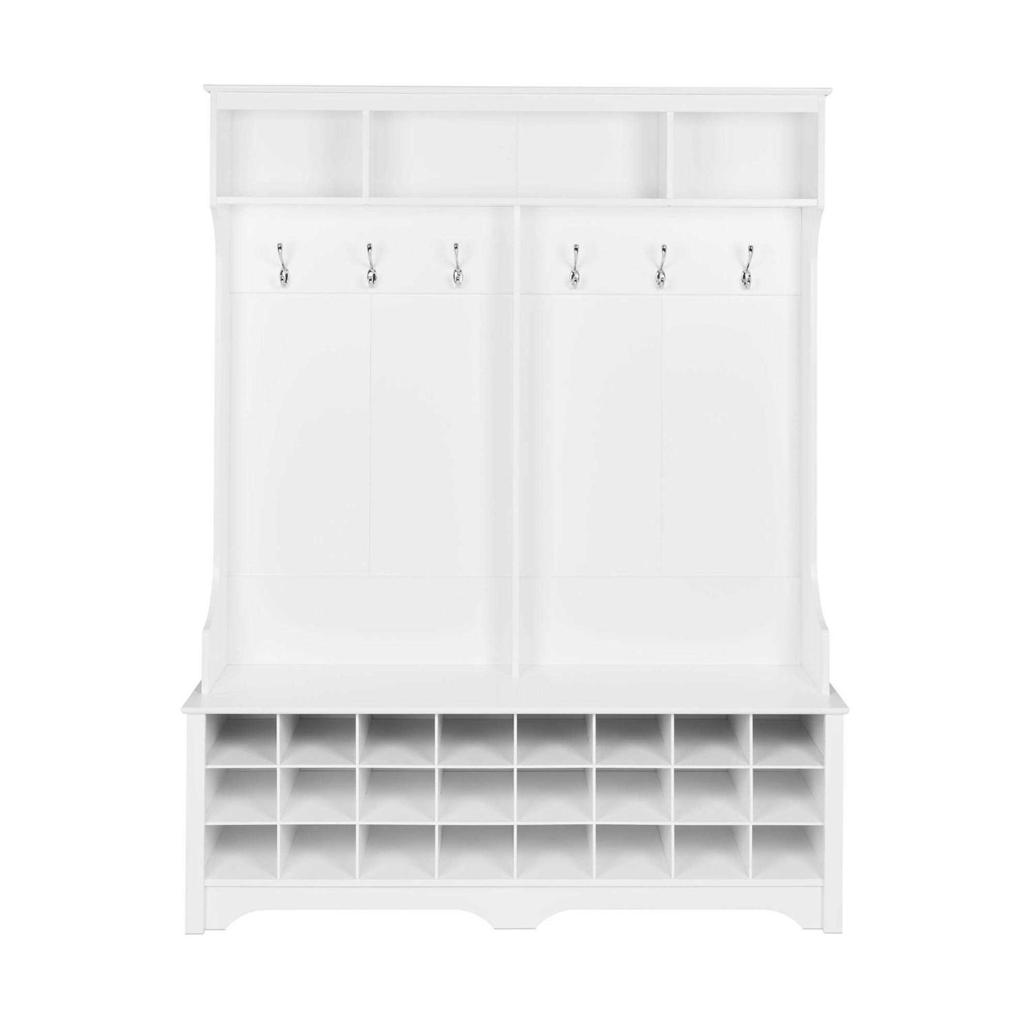 Prepac 60 Wide Hall Tree with 24 Shoe Cubbies - Image 2