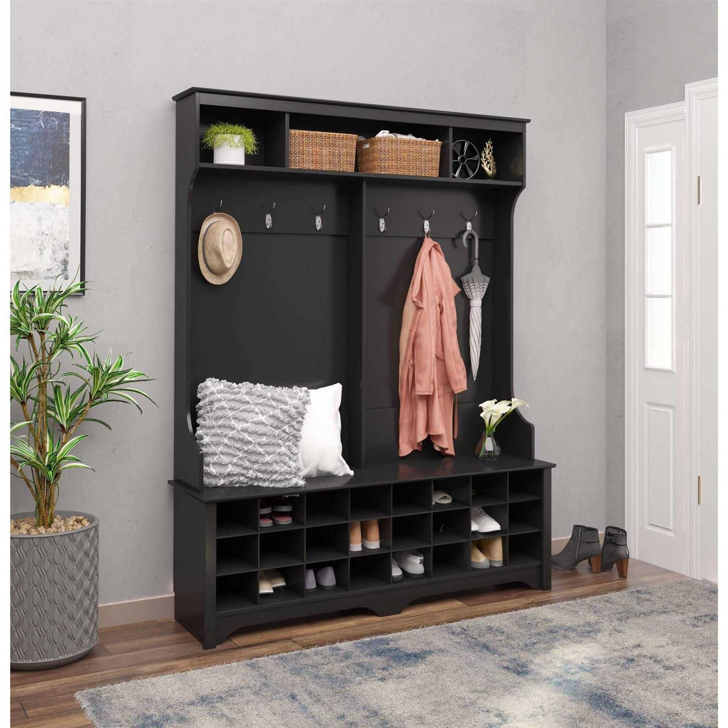 Prepac 60 Wide Hall Tree with 24 Shoe Cubbies - Image 2