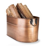 Plow & Hearth Large Copper-Finish Firewood Bucket