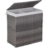 Paylesshere Laundry Basket Handwoven Laundry Hamper 90L/110L Foldable Rattan Laundry Hamper With Lid,2 Removable Liner Bags & 6 Laundry Bags,Clothes