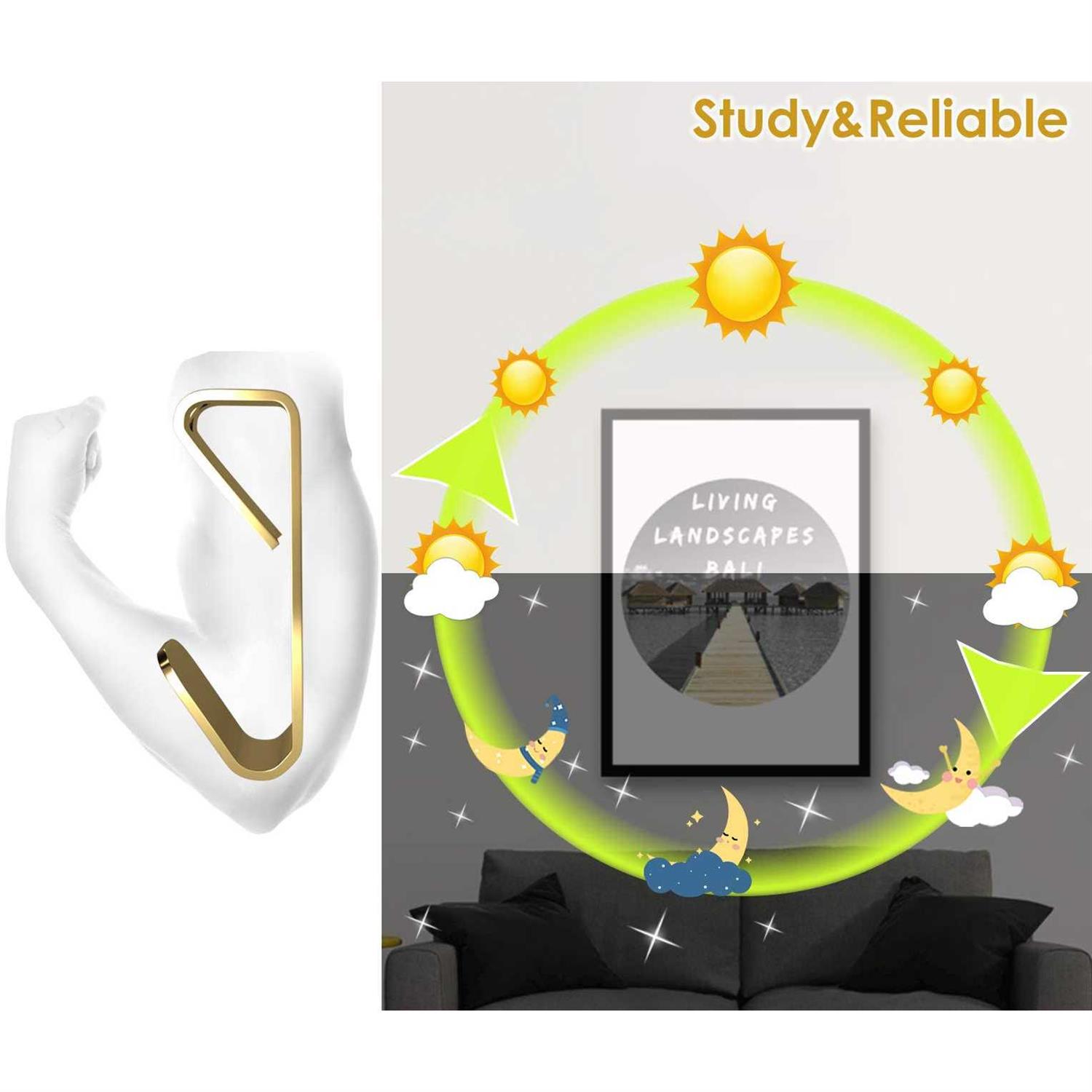 Pointool Picture Hangers Picture Hooks for Hanging Pictures Frame Hooks Picture Hangers Heavy Duty Hardware Hanger Kit Wooden Wall Painting - Image 2