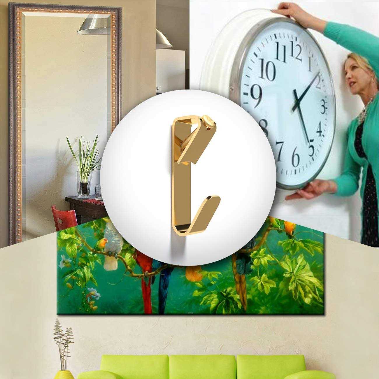 Pointool Picture Hangers Picture Hooks for Hanging Pictures Frame Hooks Picture Hangers Heavy Duty Hardware Hanger Kit Wooden Wall Painting - Image 3