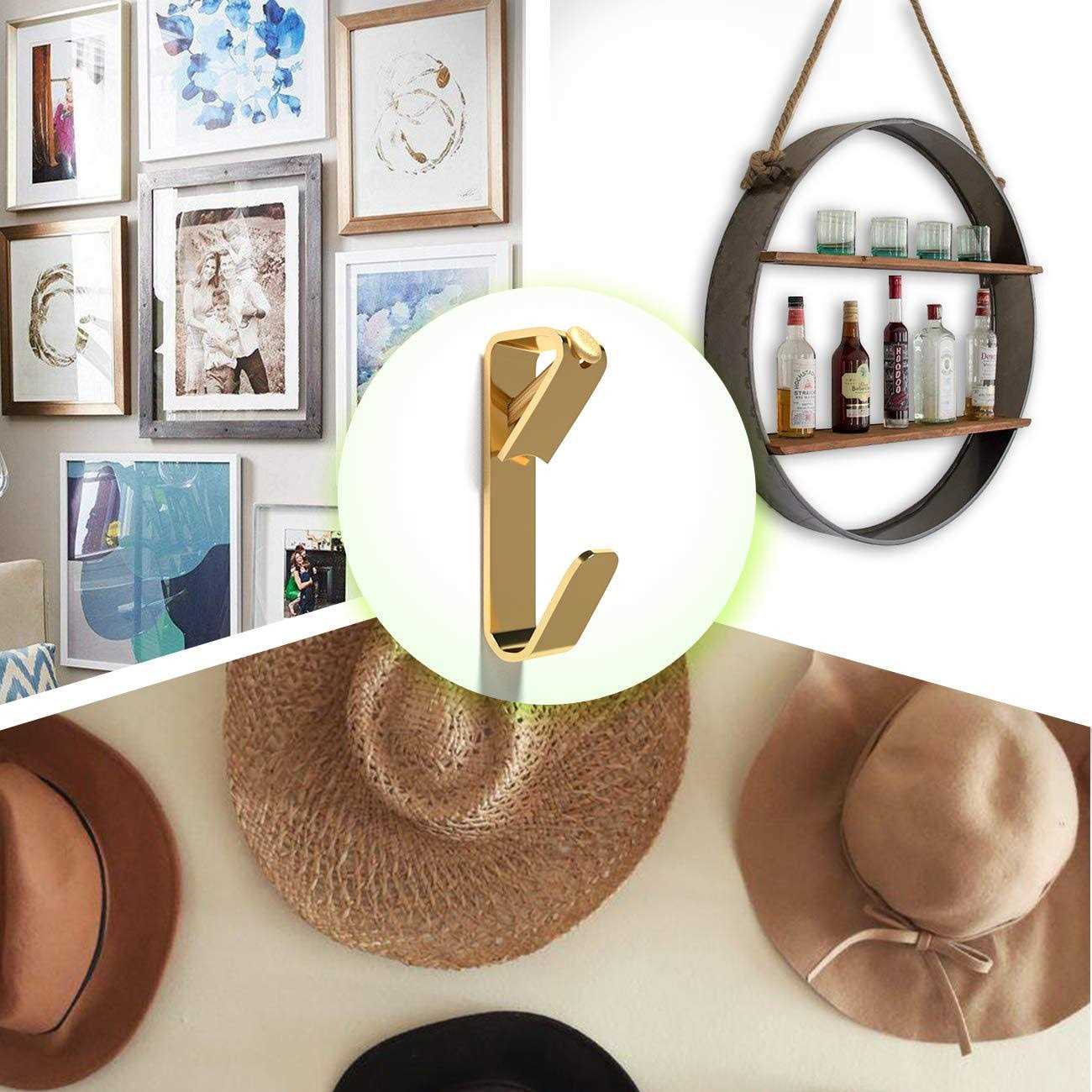 Pointool Picture Hangers Picture Hooks for Hanging Pictures Frame Hooks Picture Hangers Heavy Duty Hardware Hanger Kit Wooden Wall Painting - Image 4