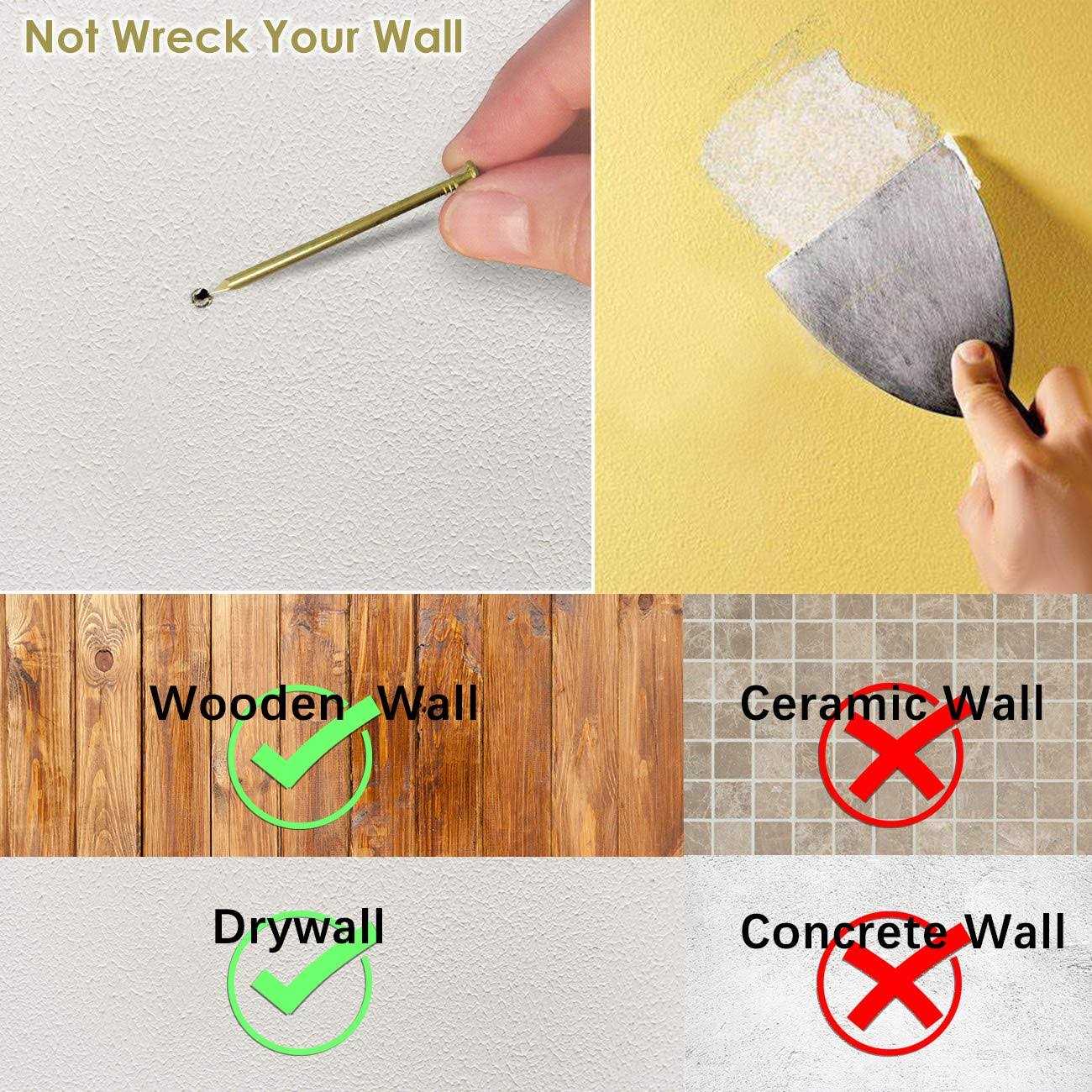 Pointool Picture Hangers Picture Hooks for Hanging Pictures Frame Hooks Picture Hangers Heavy Duty Hardware Hanger Kit Wooden Wall Painting - Image 5