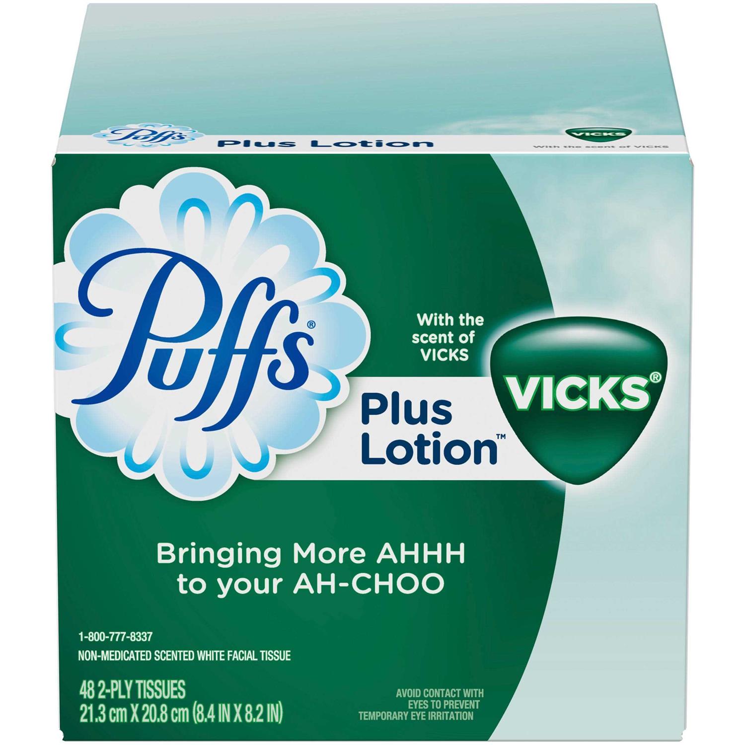 Puffs Plus Lotion Facial Tissues with Vicks Scent, 2-Ply – 48 count - Image 5