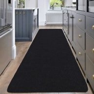 Ottomanson Waterproof Non-Slip Rubberback Solid Indoor/Outdoor Runner Rug