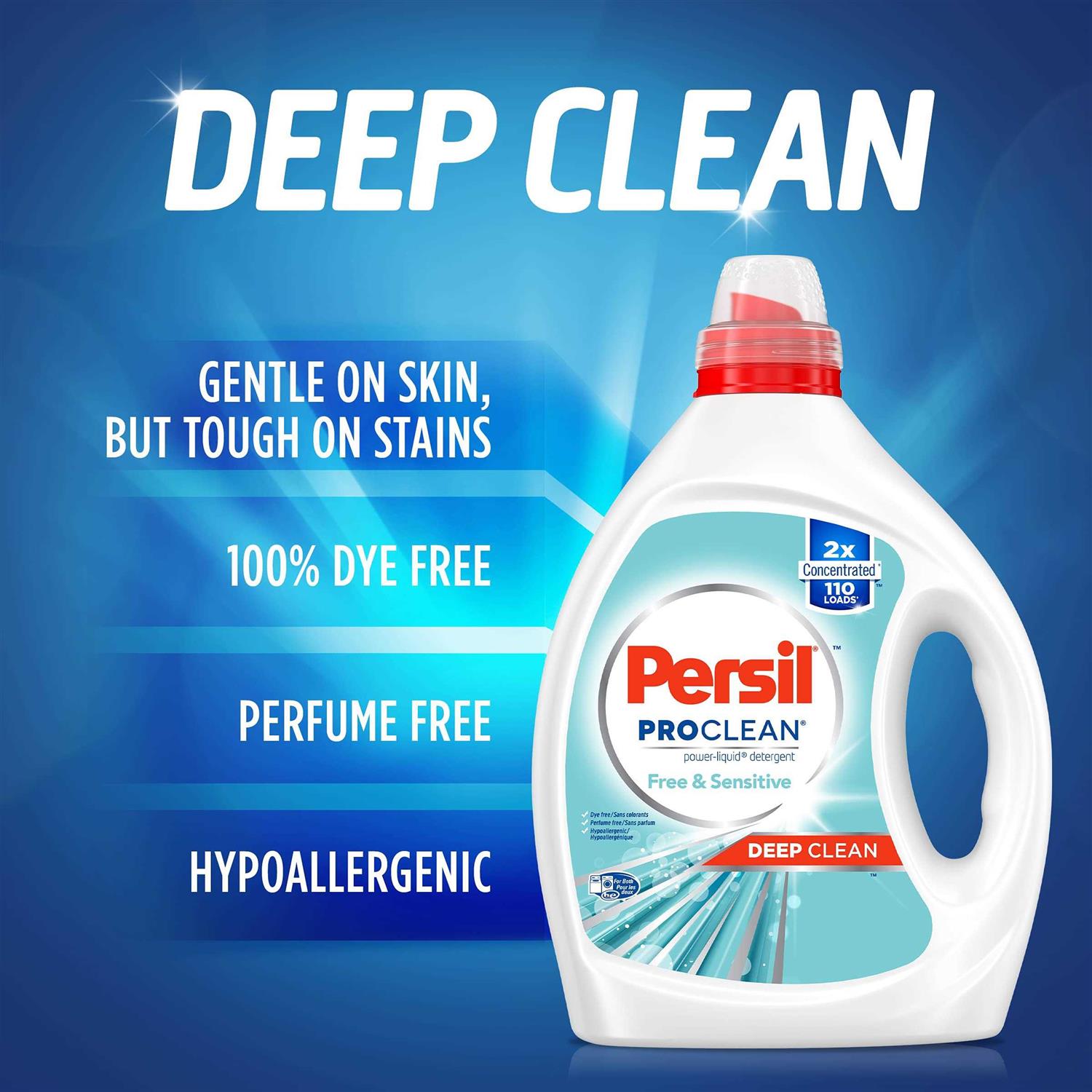 Persil Laundry Detergent Liquid, Free and Sensitive, Unscented and Hypoallergeni - Image 2