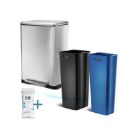 13 Gallon Stainless Steel Dual Kitchen Trash Can Home Zone Living