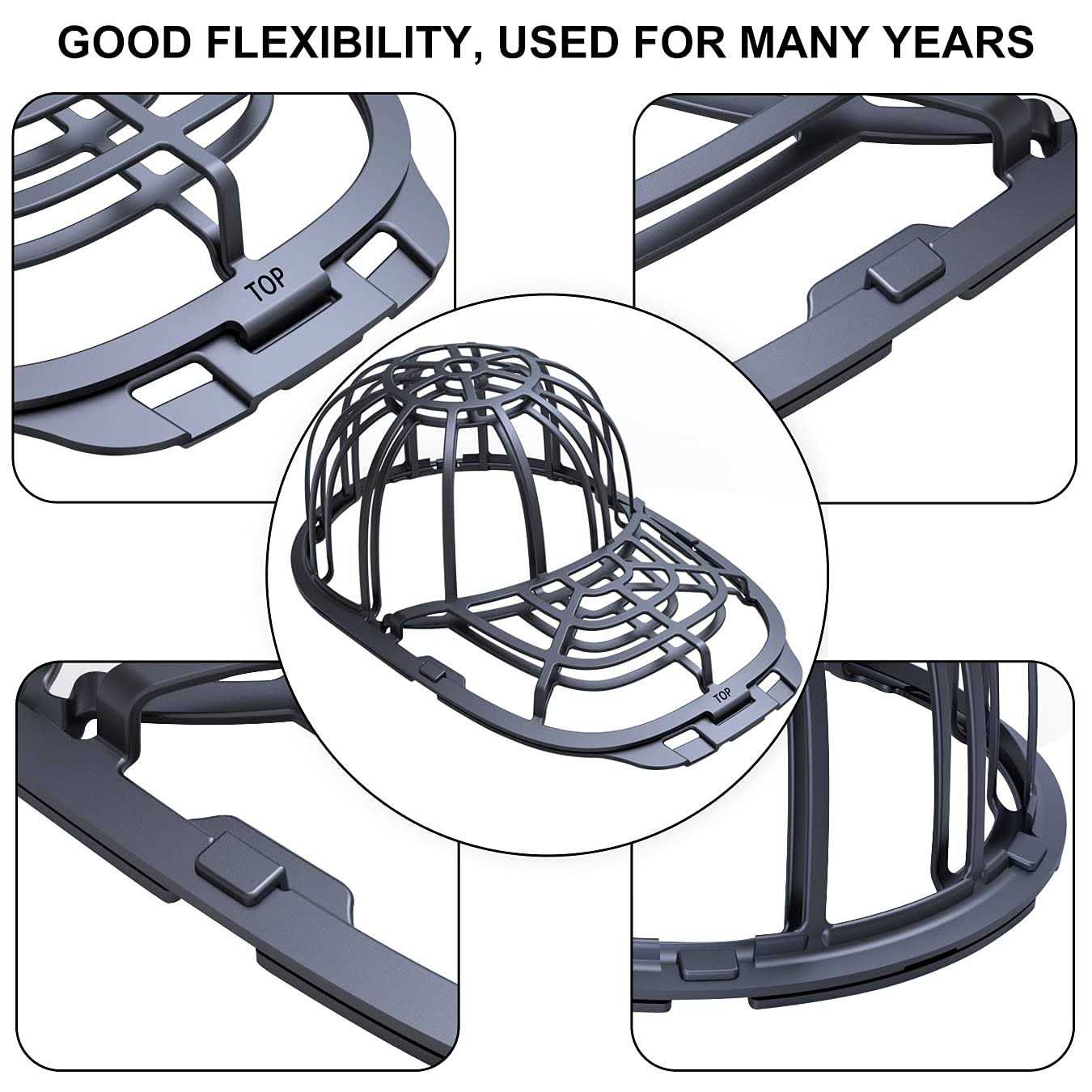 2 Pack Baseball Hat Washer Cleaning in the Dishwasher and Washing Machine, Cap Washing Protector Fit for Adult and Kid’s Ball Caps - Image 2