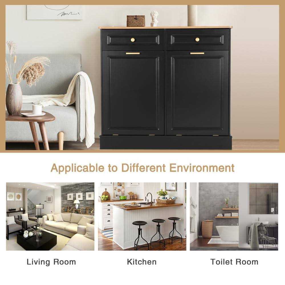 20 Gallon Opening Mechanism Cabinet Trash Can Eclife - Image 4