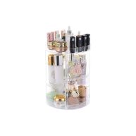 360 Rotating Makeup Organizer,Clear Adjustable Spinning Holder for Bathroom,Large Capacity Cosmetic Storage Display Box Vanity Shelf Countertop,Make