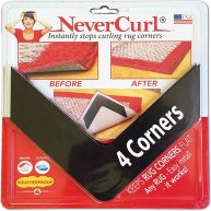 NeverCurl Best V Shape Design Rug Corner Gripper to Instantly Stops Corner Curling