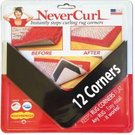 NeverCurl Best V Shape Design Rug Corner Gripper to Instantly Stops Corner Curling