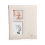 Pearhead Linen Baby Memory Book and Clean-Touch Ink Pad
