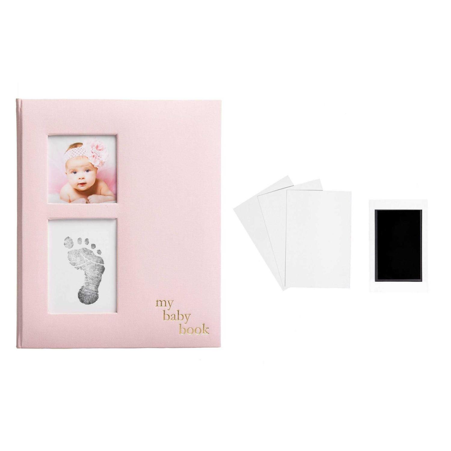 Pearhead Linen Baby Memory Book and Clean-Touch Ink Pad - Image 3