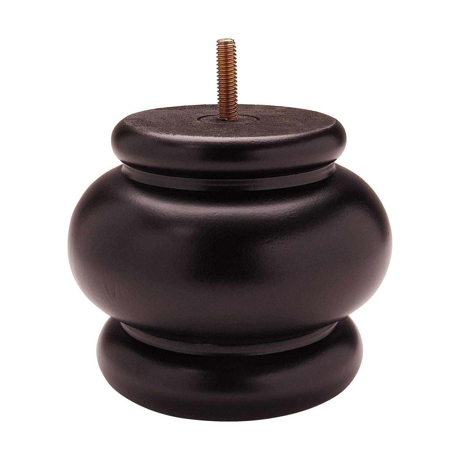 Outwater 4 in. x Unfinished Solid Hardwood Round Bun Foot 3P5.11