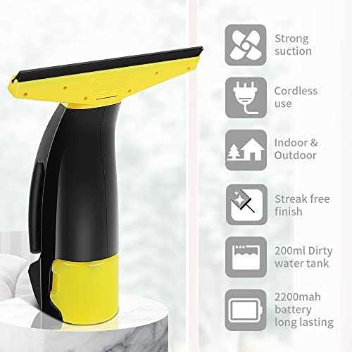 Rechargeable Window Vac Power Window Vacuum Cleaner Set Window Squeegee Electric Cleaning Tool for Windows - Image 5