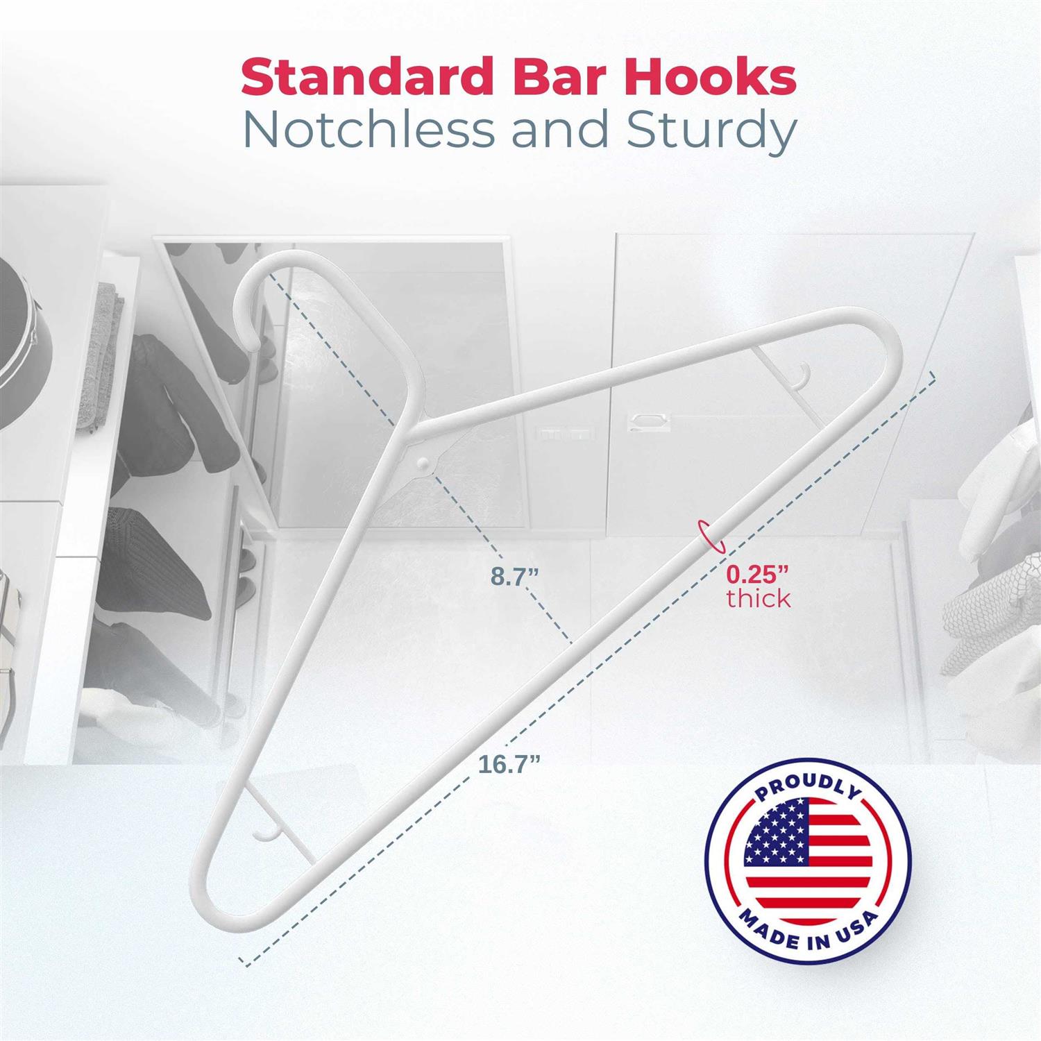 Neaties 30pk Made in USA Strong Plastic Clothes Hangers Bulk 20 30 50 100 Pack Available - Image 3