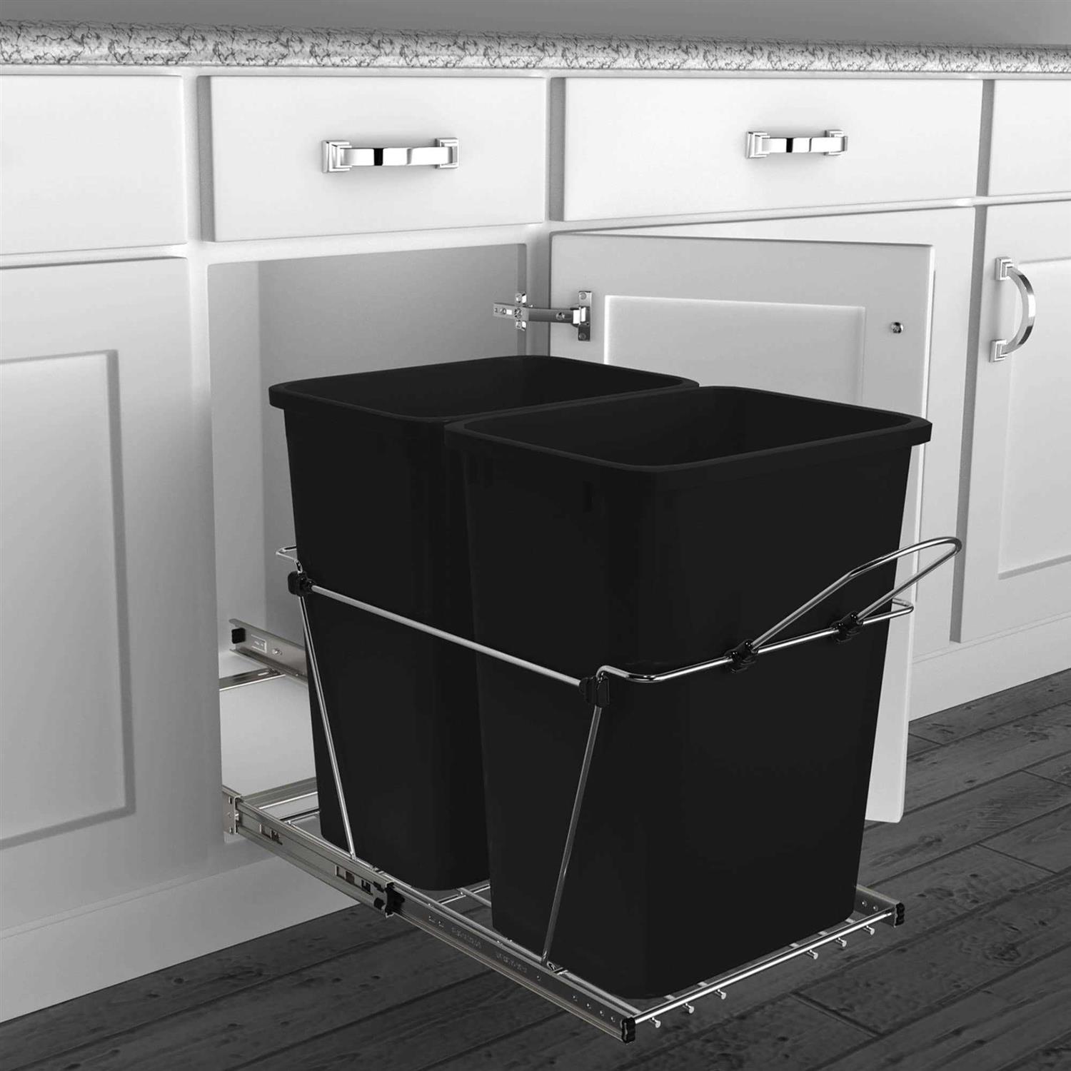 Rev A Shelf RV 18KD 18C S Double 35 Qt Pull Out Kitchen Waste Containers - Image 2