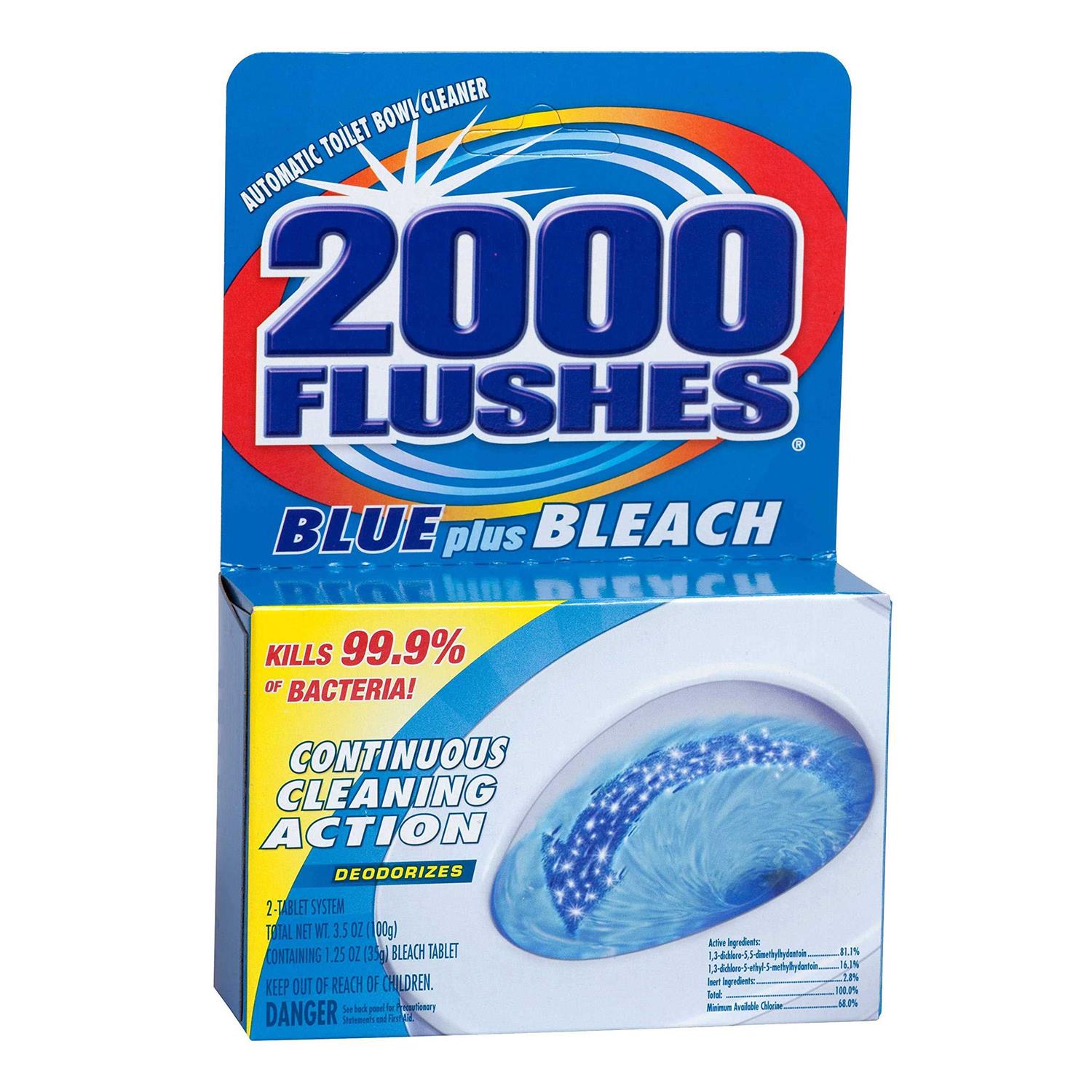 2000 Flushes Blue Bleach Bowl Cleaner