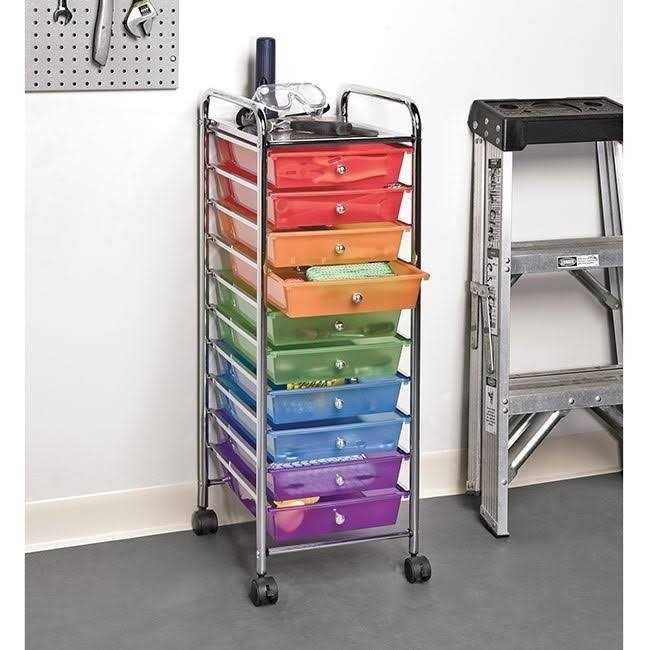 10-Drawer Organizer Cart Seville Classics - Image 5